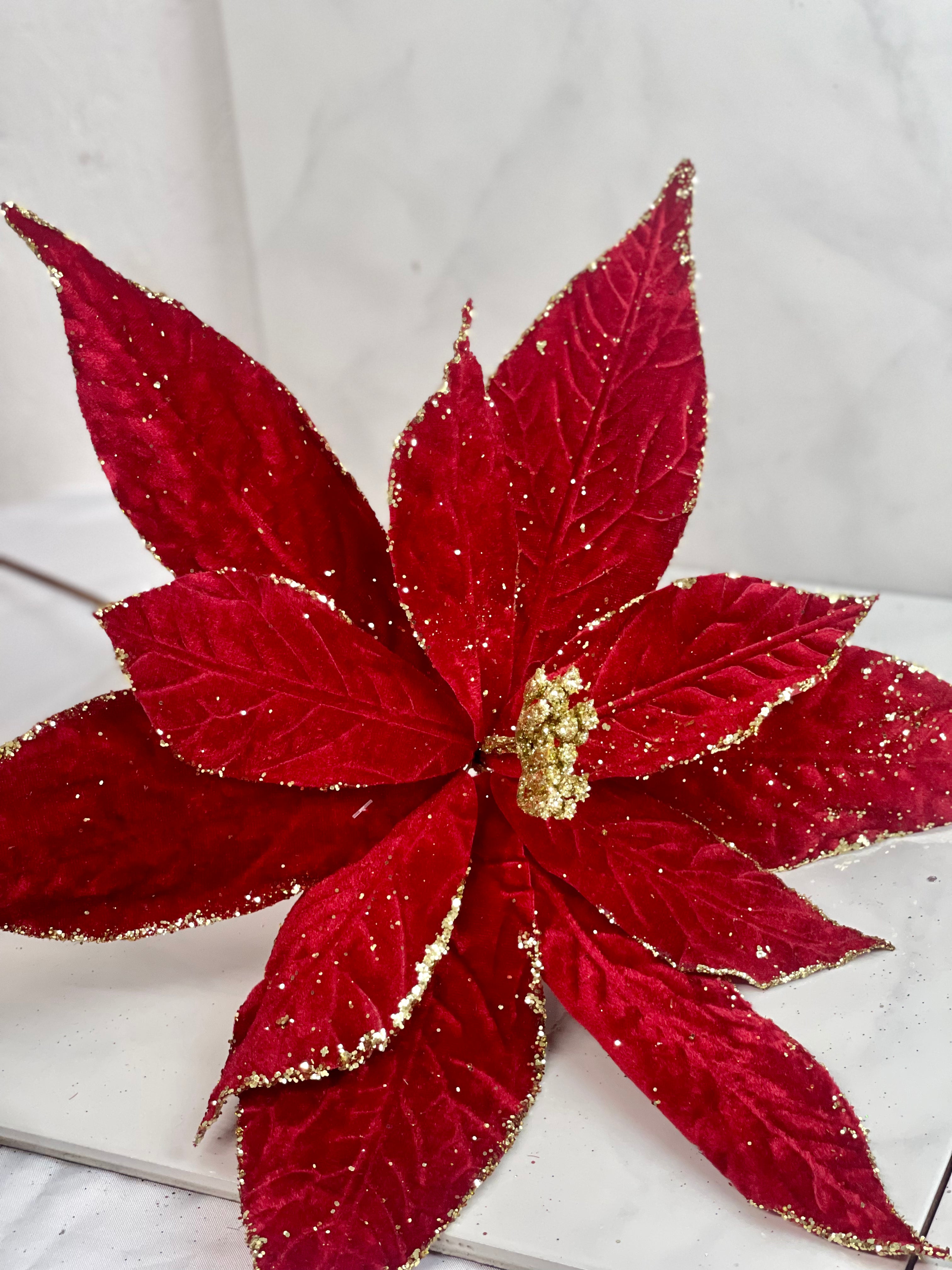 20 Red Velvet Christmas Spray, Christmas Leaves Spray, Christmas Flor –  Joycie Lane Designs