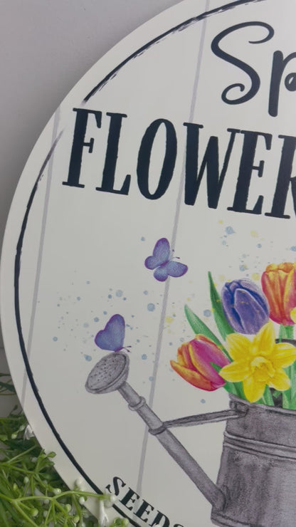 12 Inch Spring Flower Market Metal Sign
