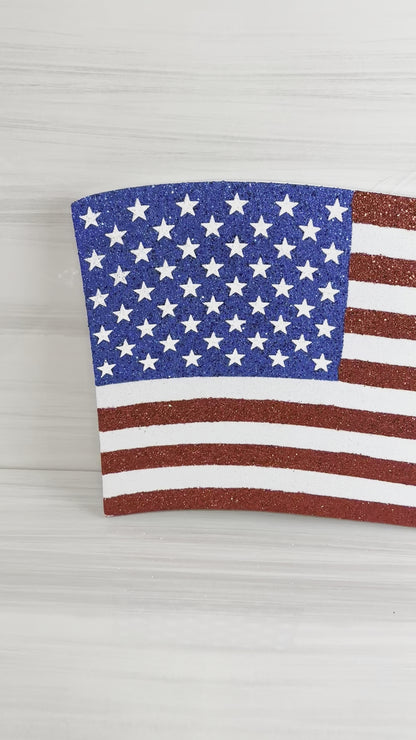 Patriotic Red White And Blue Glittered Eva American Flag