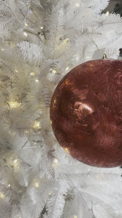 10 Inch Red Feather Smooth Ornament Ball