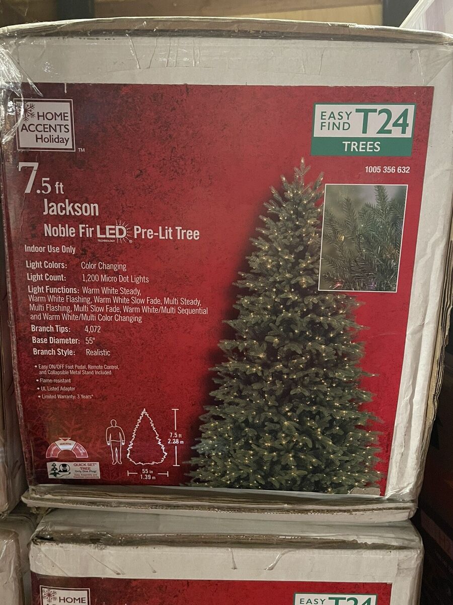 Home Accents Holiday 7.5ft Jackson Noble Fir LED Pre-Lit tree Open Box