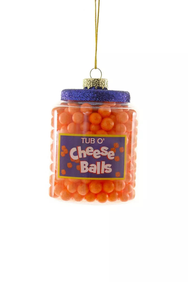 Tub O Cheese Balls Glass Ornament
