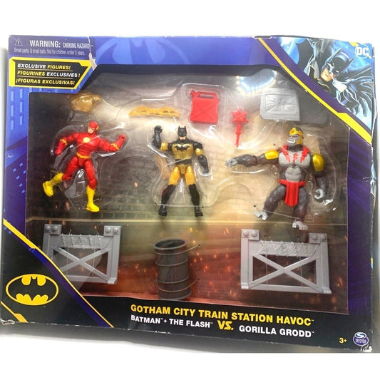 Batman DC Gotham City Train Station Havoc: Batman and The Flash vs Gorilla Grodd Battle Pack