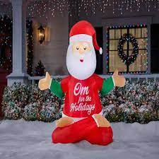 Home Accents Holiday 5ft LED Santa Yoga Inflatable