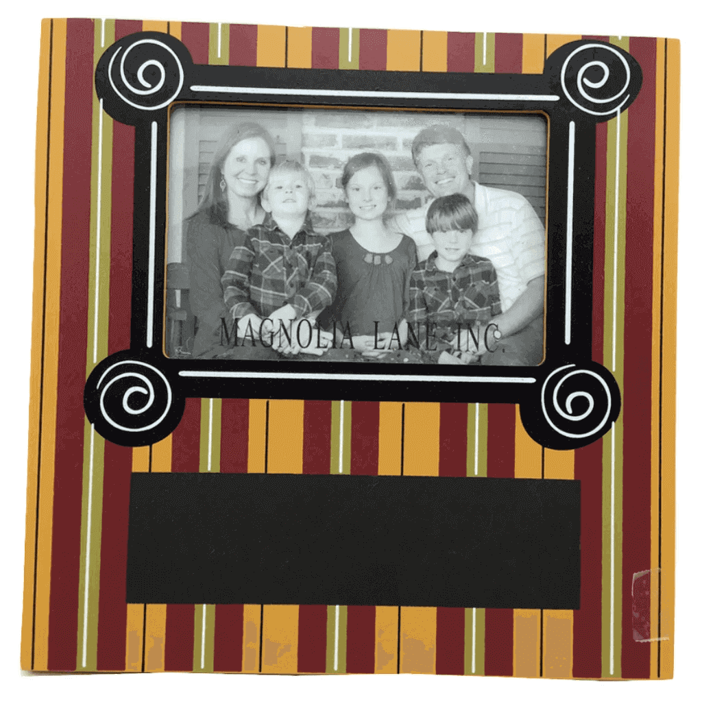 10 Inch By 10 Inch Red And Yellow Striped Chalkboard Frame Magnolia Lane