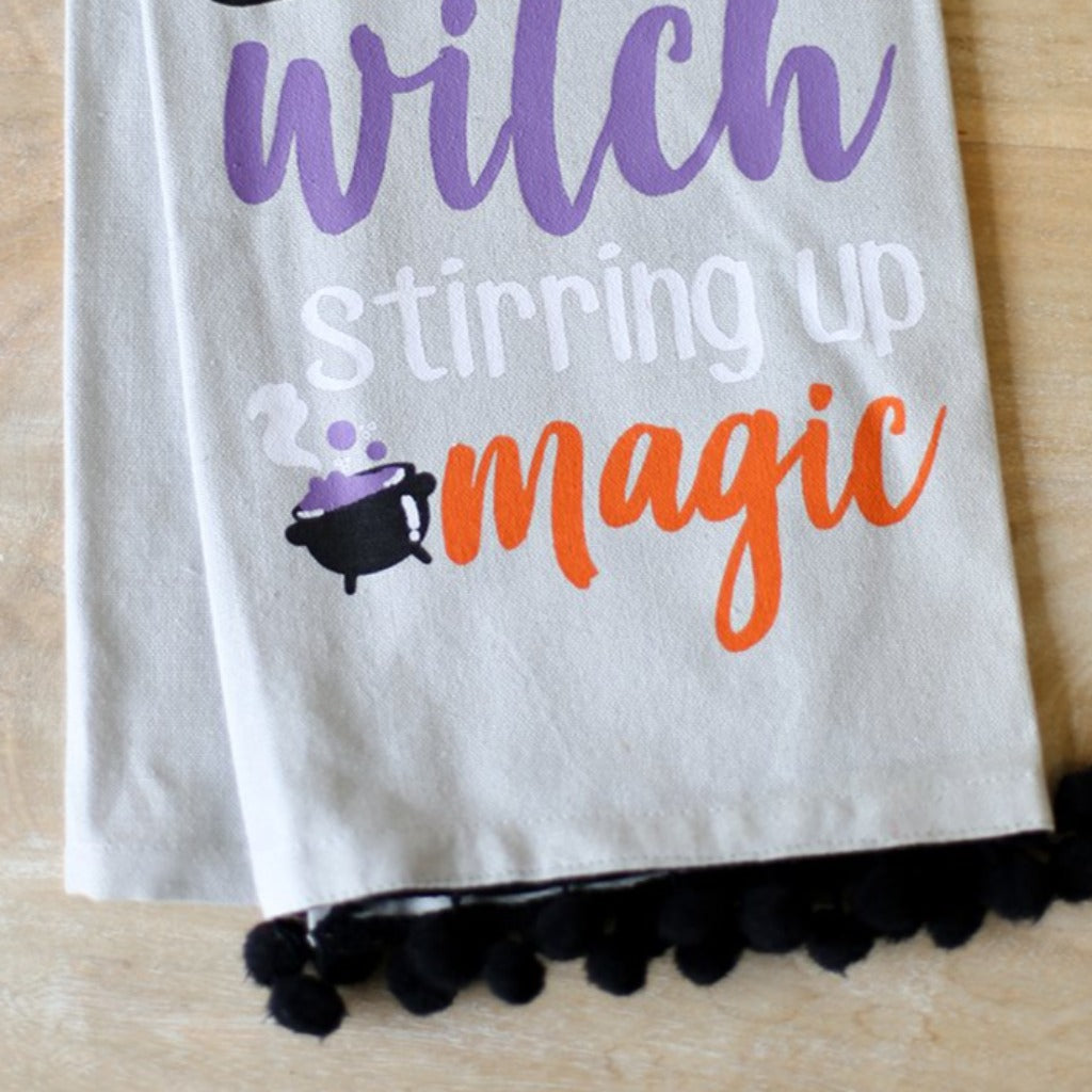 Kitchen Witch Stirring Up Magic Towel