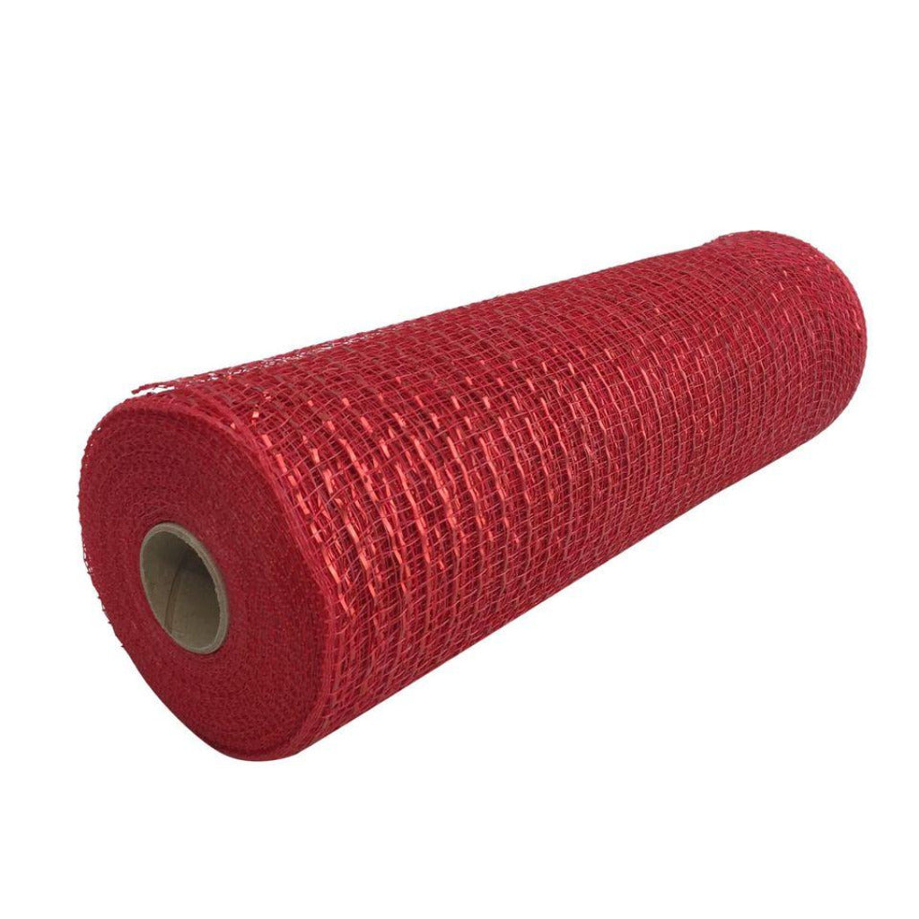 10 Inch by 10 Yard Red Metallic Mesh