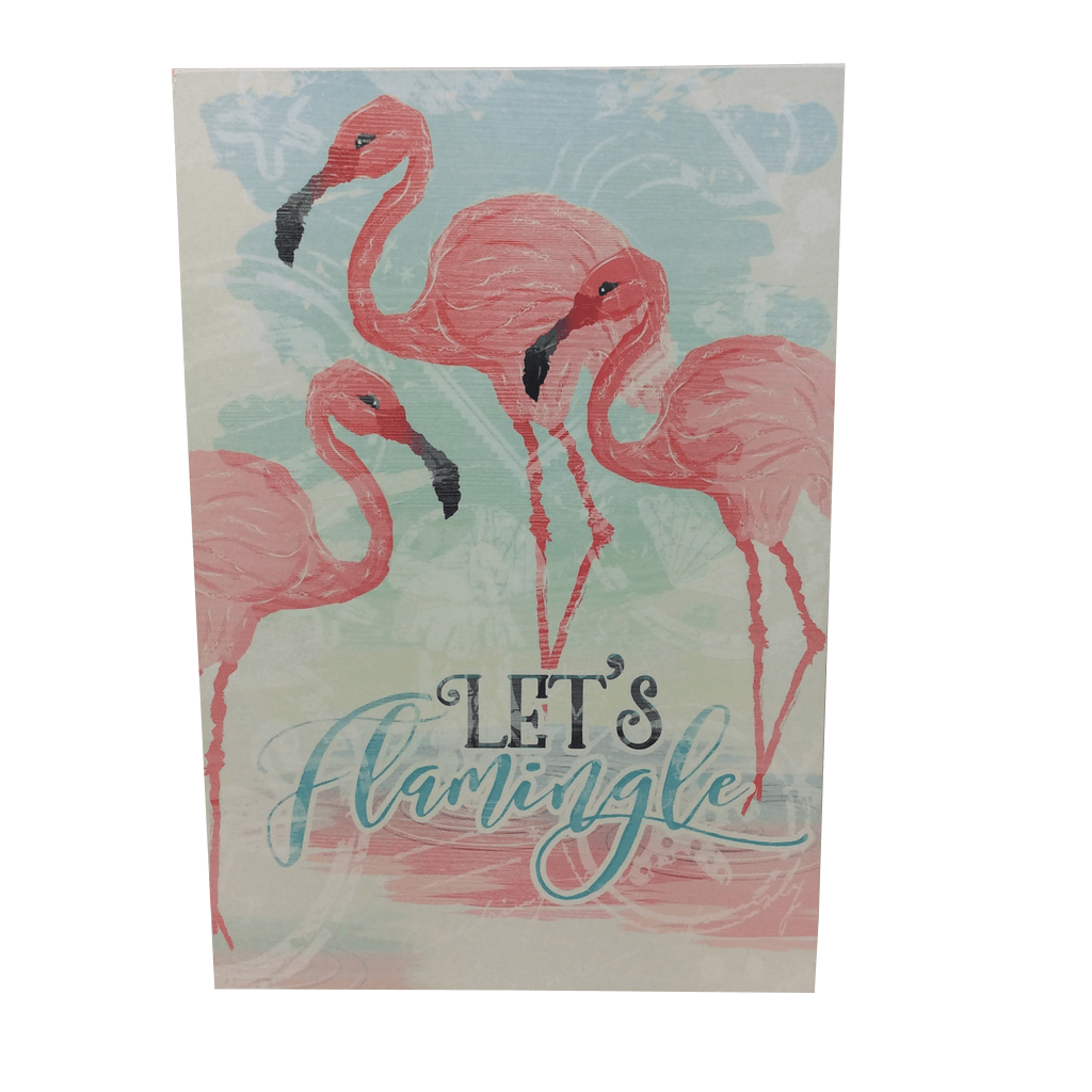 13 Inch Flamingo Art Block Decor  3 Styles