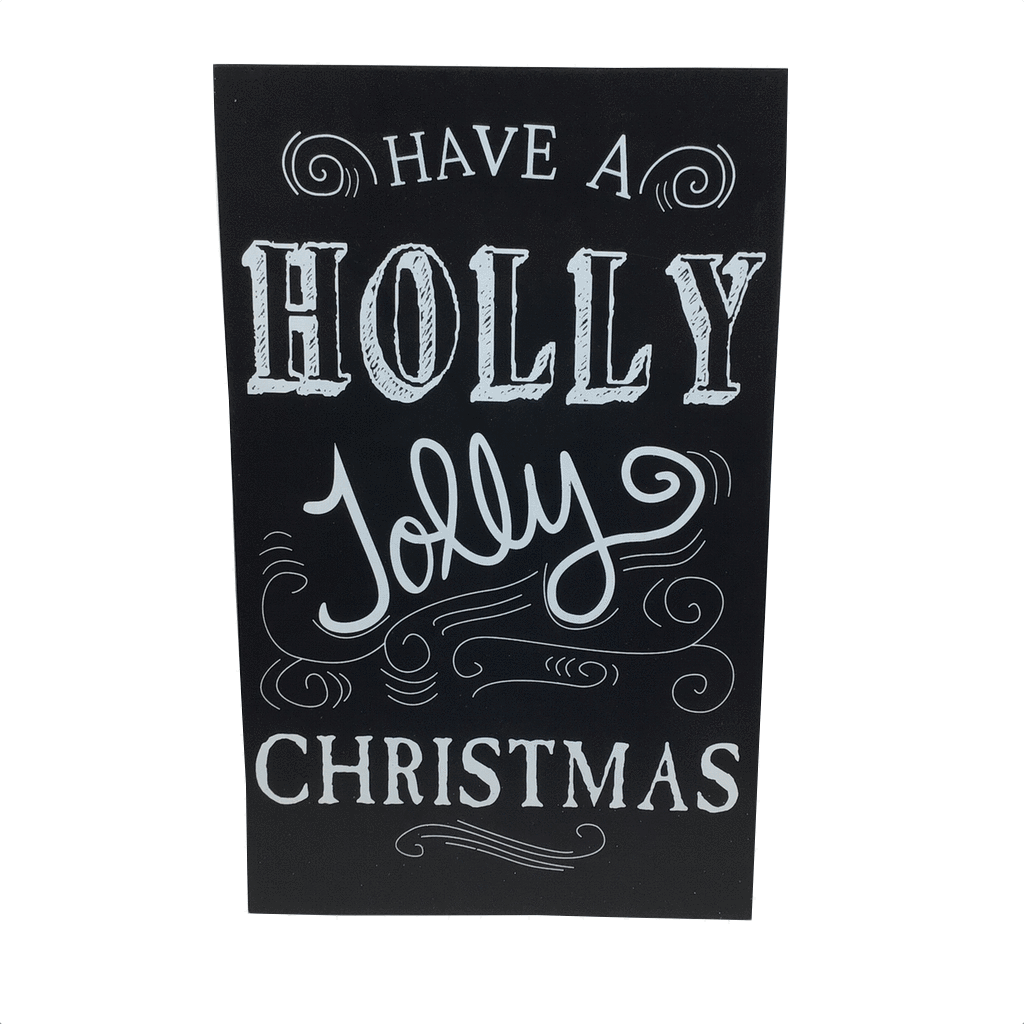 15 Inch Holly Jolly Christmas Chalkboard Sign