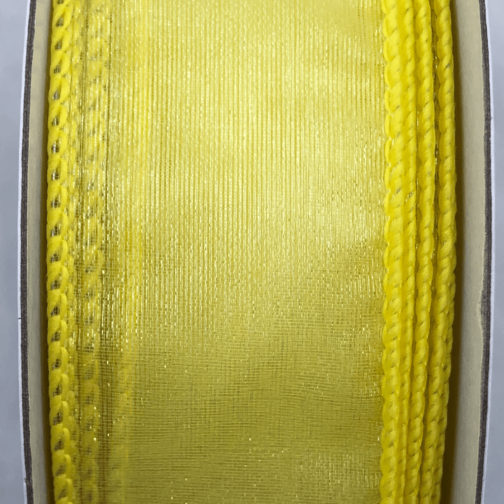 1.5 Inch By 50 YDS Sheer Yellow Ribbon