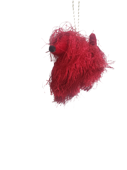 WonderShop Maroon Long Hair Dog Ornament