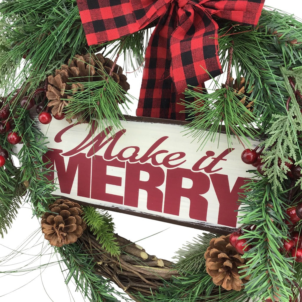 20 Inch Christmas Grapevine Pre Made Wreath