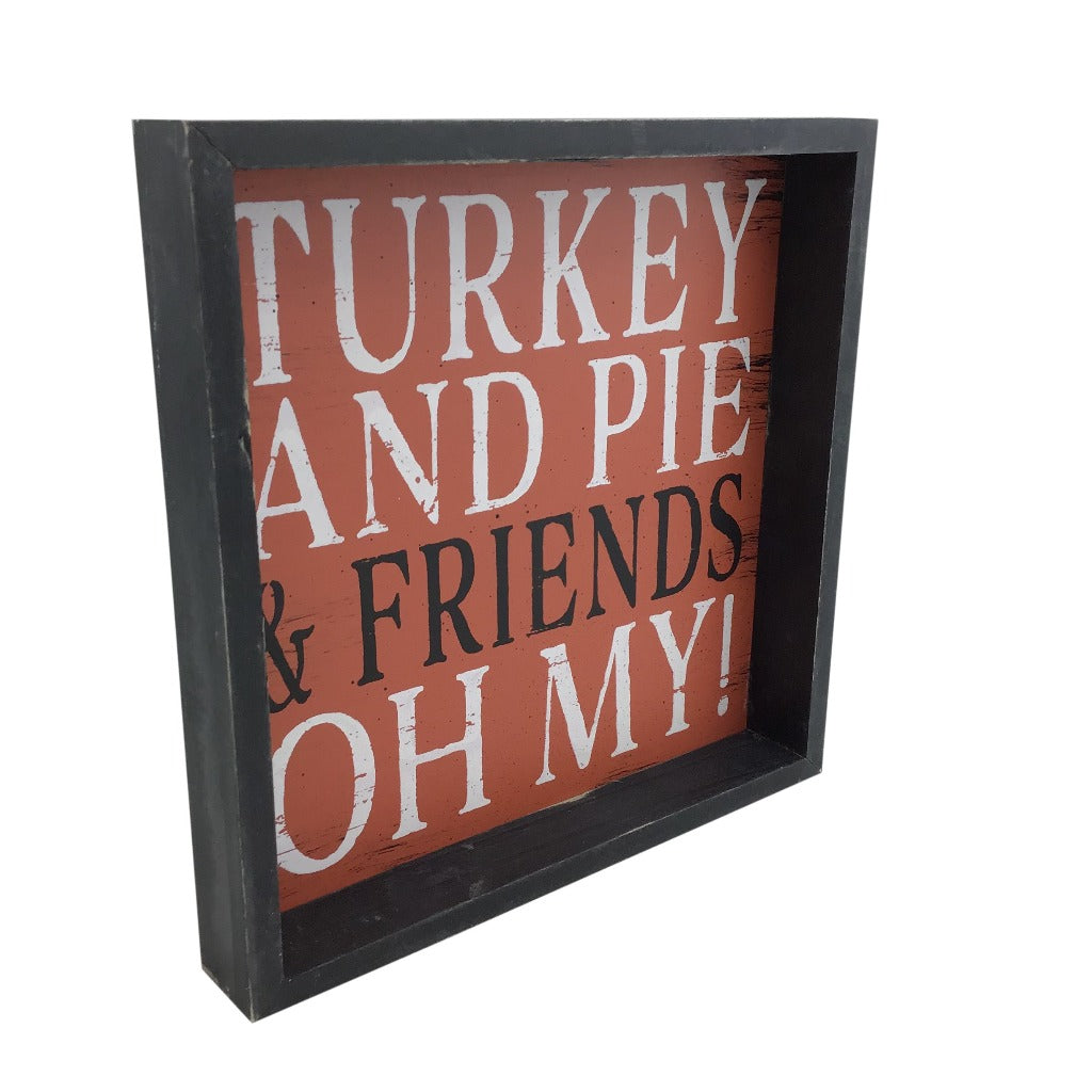 Turkey And Pie Fall Wood Block Decor