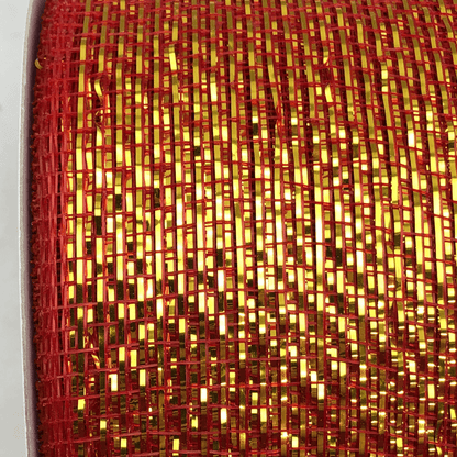 3 Inch by 20 Yards Designer Netting Red With Gold Glamour