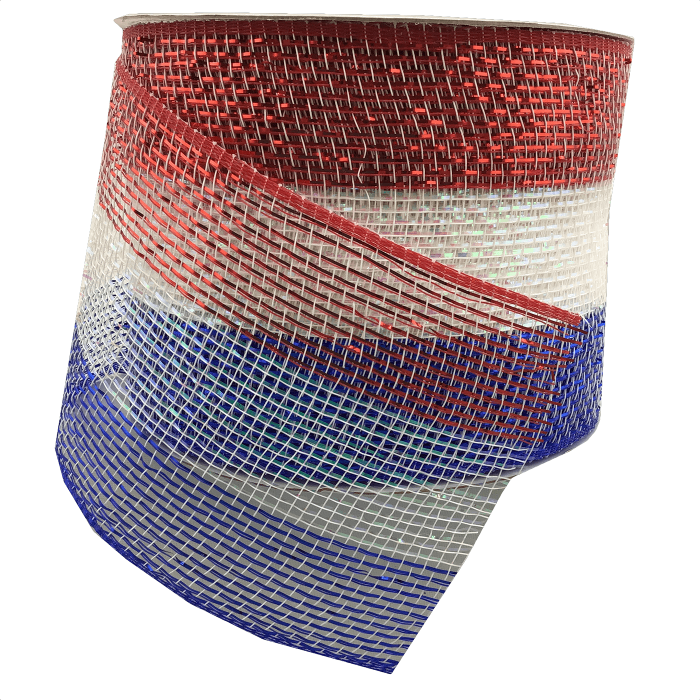 4 Inch by 20 Yards Designer Netting Red White and Blue Glamour
