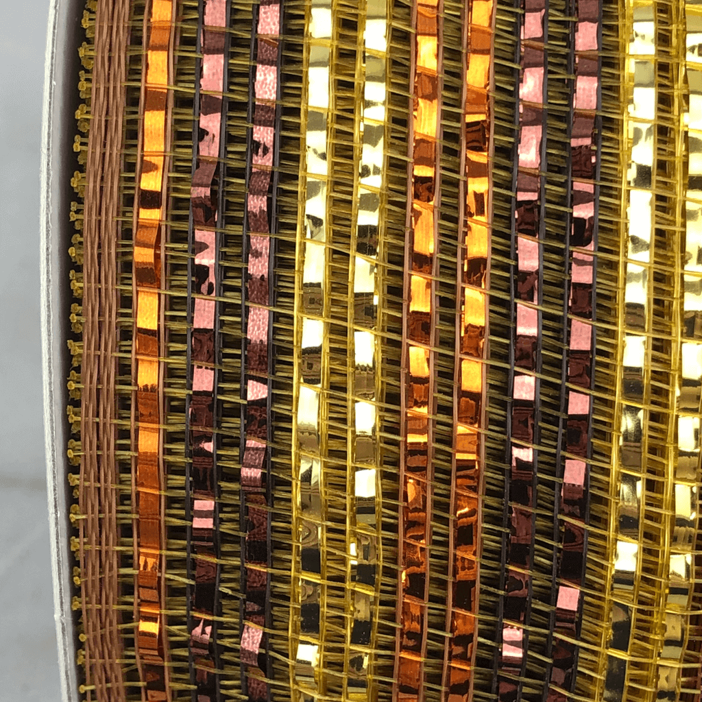 4 Inch by 25 Yards Fall Colors Striped Netting