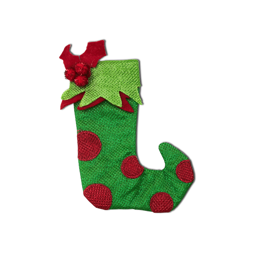 5.5 Inch Plush Fabric Mitten Stocking Ornament 4 Styles