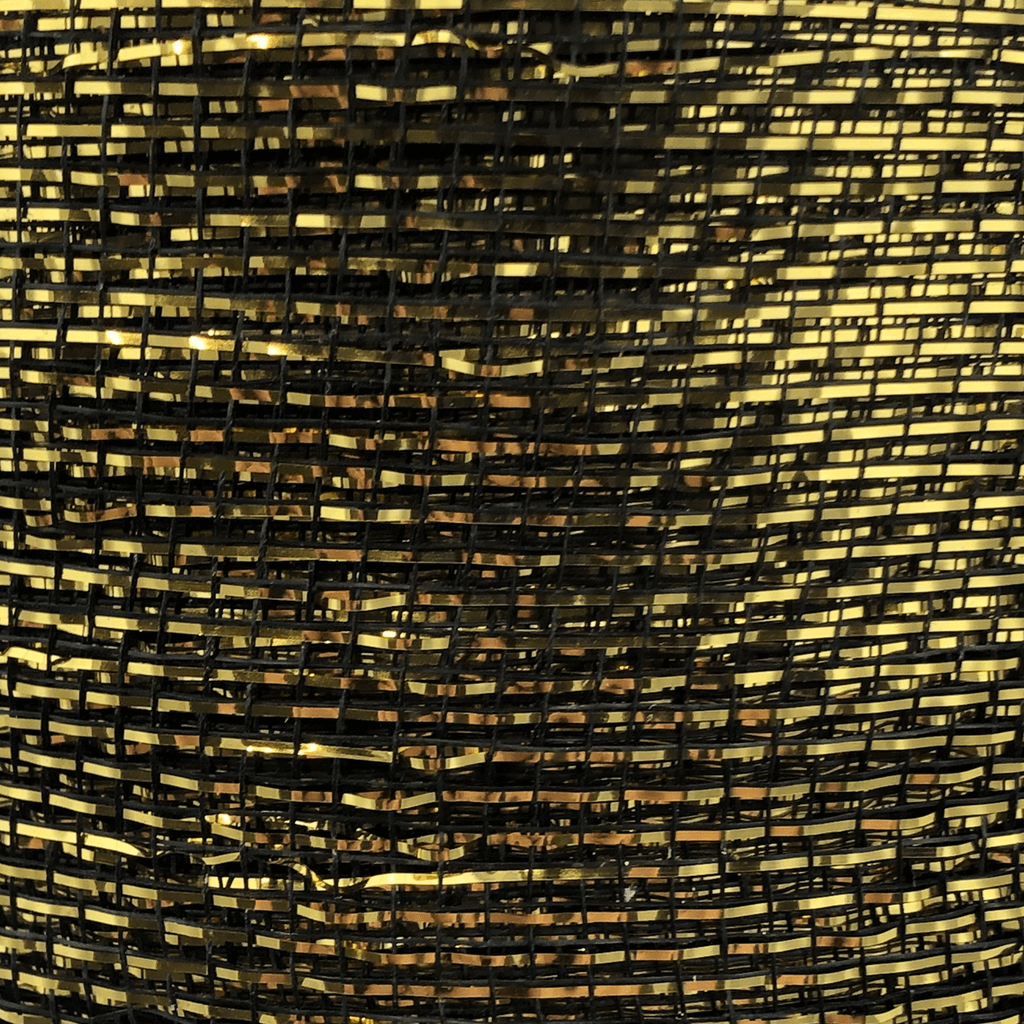 6 Inch by 20 Designer Netting Black with Gold Glamour