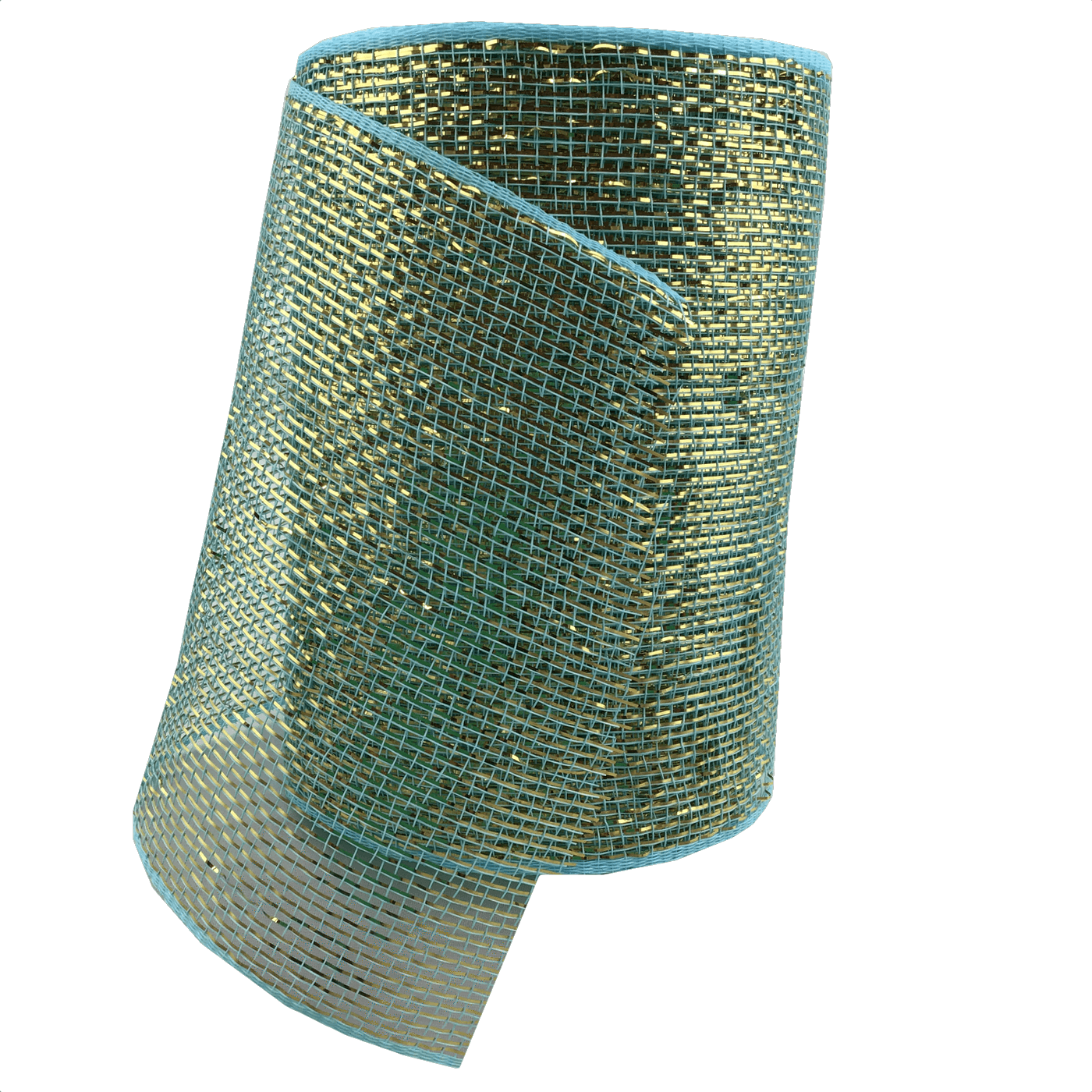 6 Inch by 20 Yard Designer Netting Turquoise with Copper Glamour