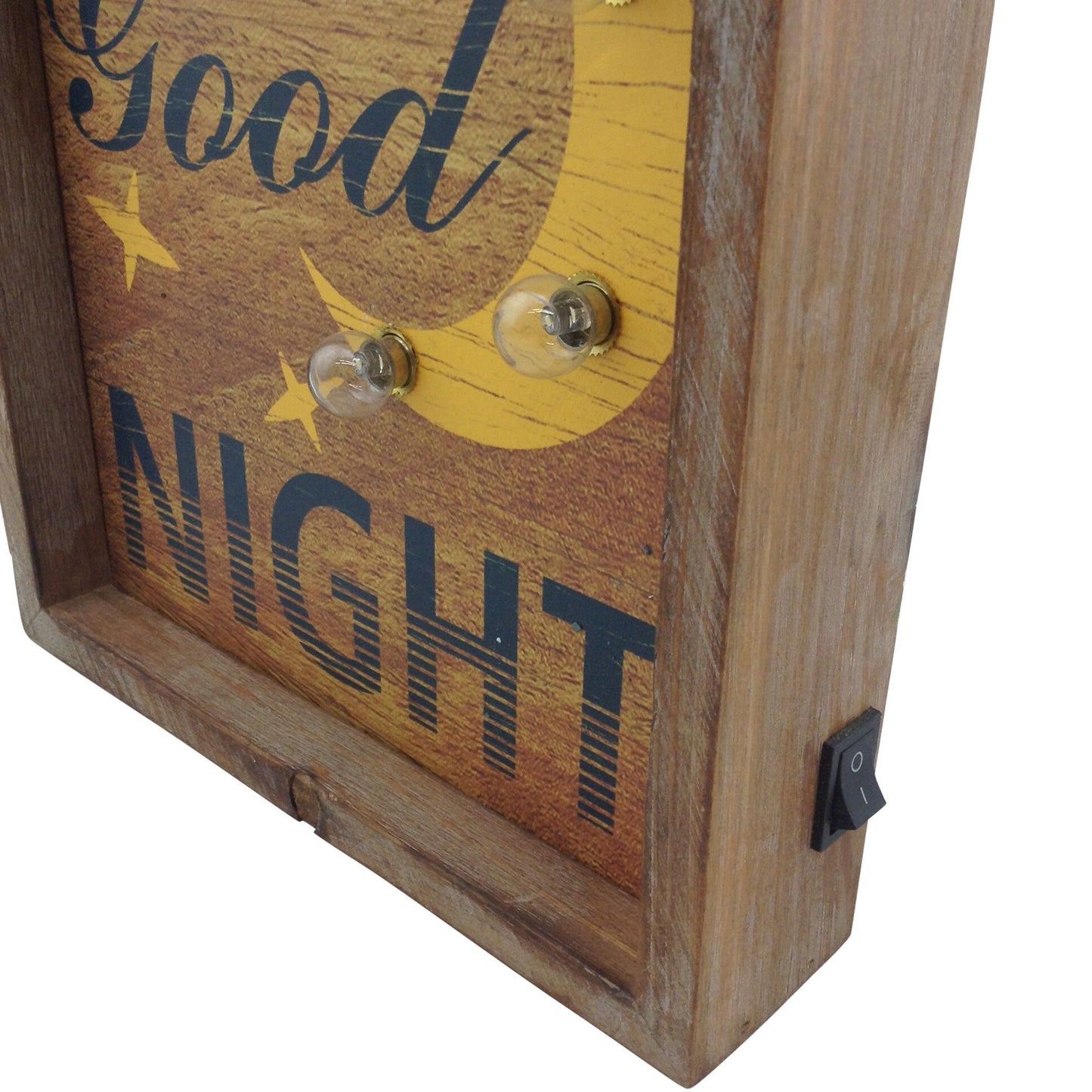 8" Wooden "Good Night" Wall Art with LEDs