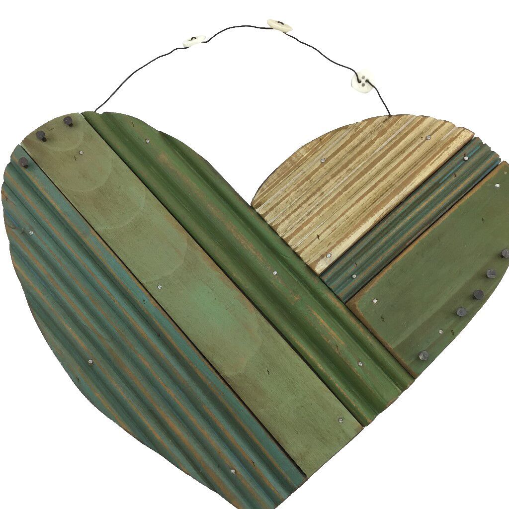 8 Inch Wooden Heart Wall Hanger