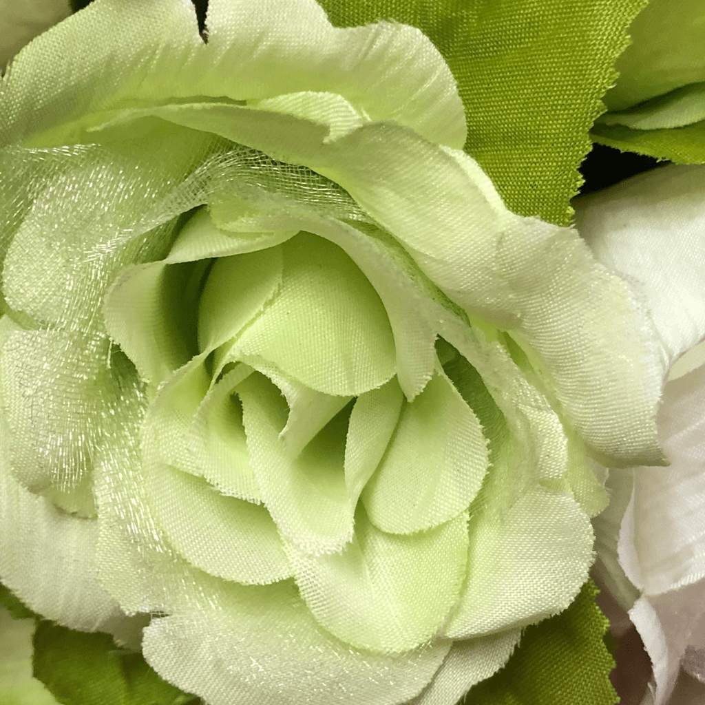 9" Cream Green Rose Ball