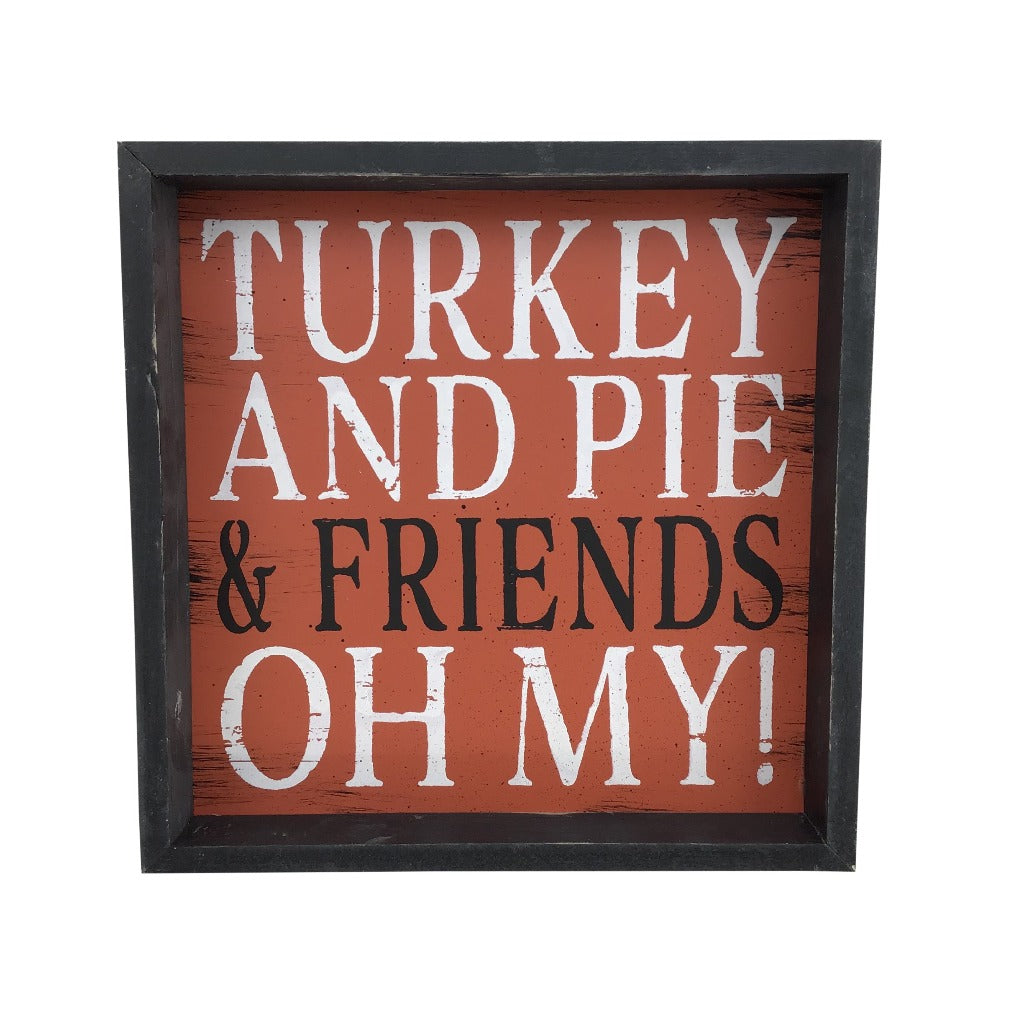 Turkey And Pie Fall Wood Block Decor