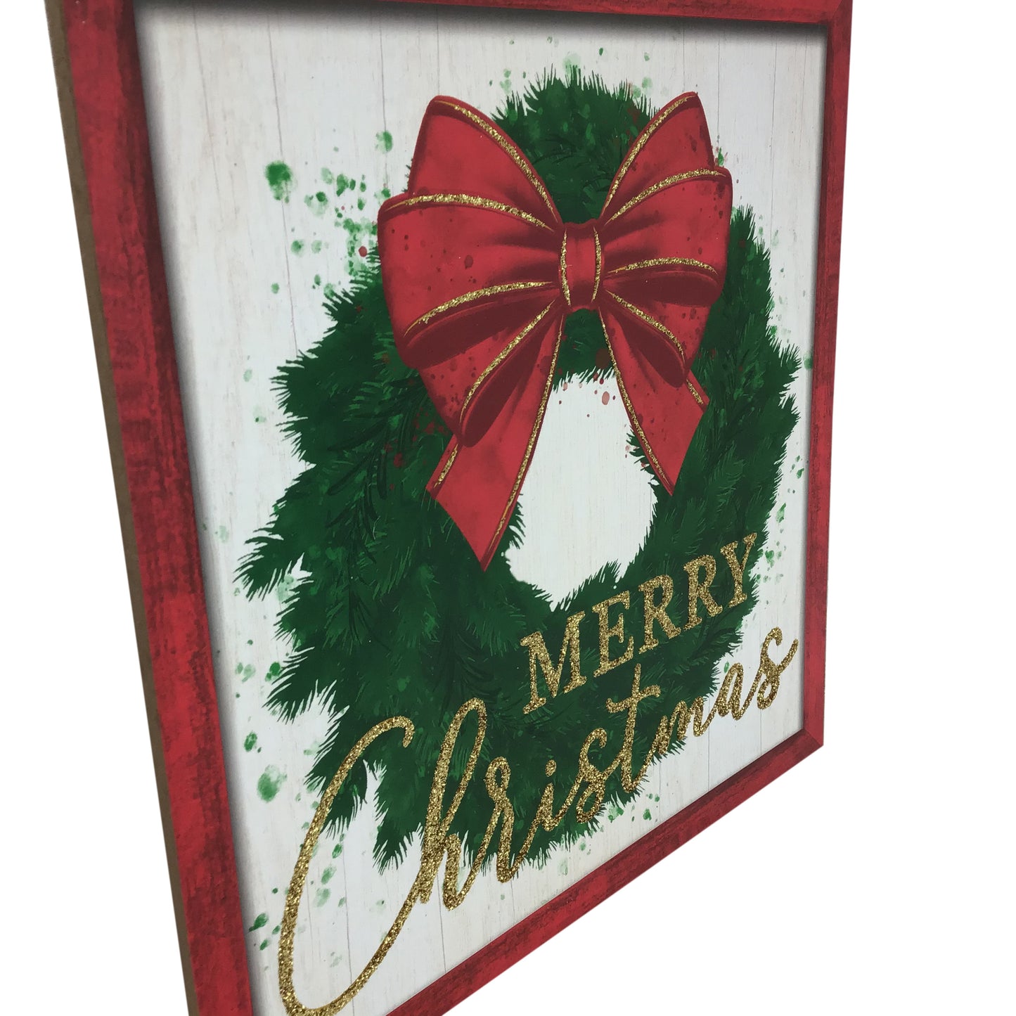 10 Inch Merry Christmas Wreath Sign 10 Inch Square