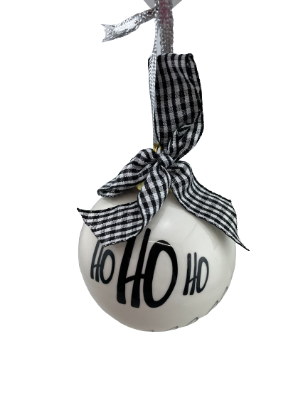 Ceramic Black White Word Ball Ornament 3 Styles