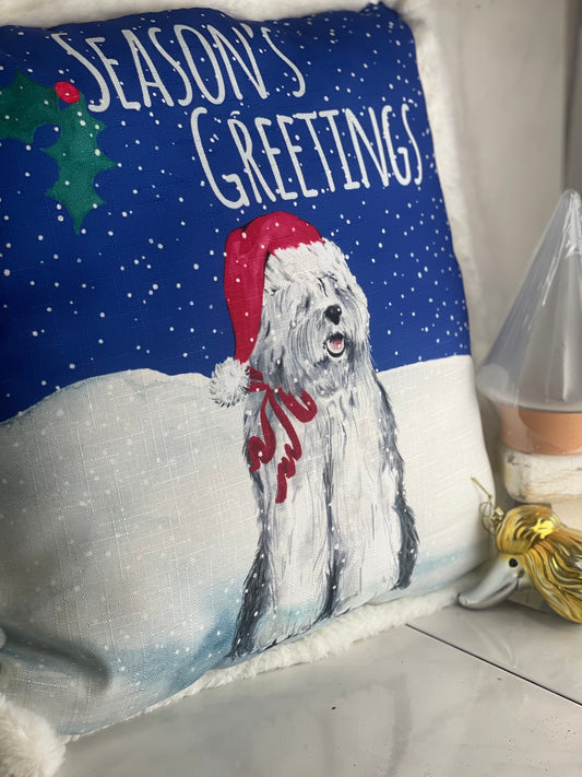 Seasons Greetings Dog Pillow