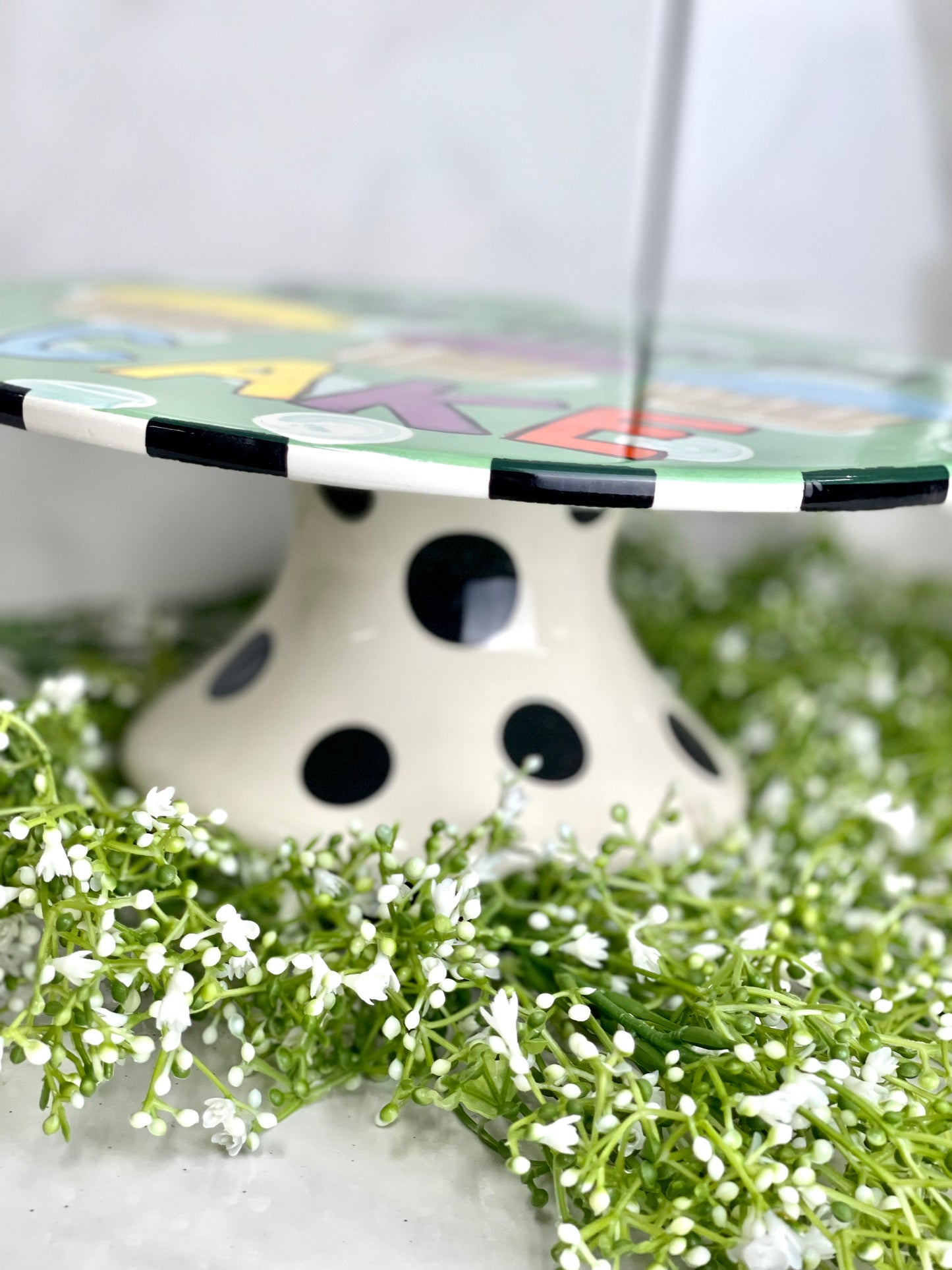 10.5 Inch Let Them Eat Cake Ceramic Cake Stand Magnolia Lane