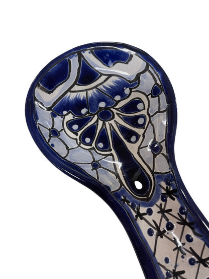 Blue And White Talavera Chata Spoon Holder Pottery