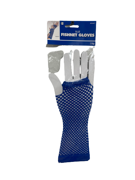 Blue Fishnet Long Gloves