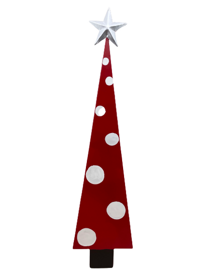 Small Metal Red And White Standing Tree  3 Styles