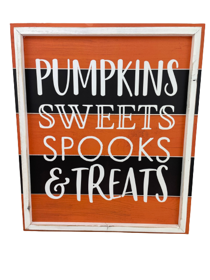 Orange And Black Halloween Hang Sign