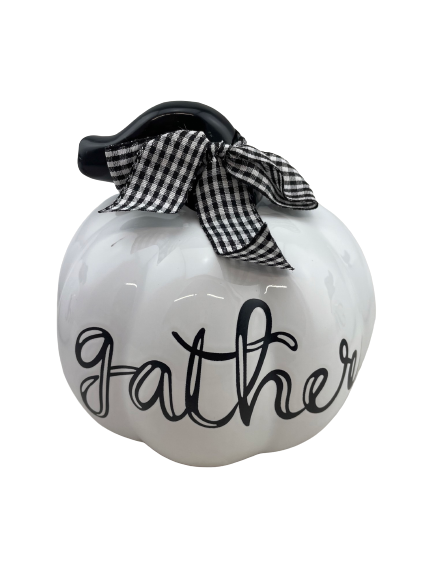 Small Ceramic Black and White Pumpkin Three Styles