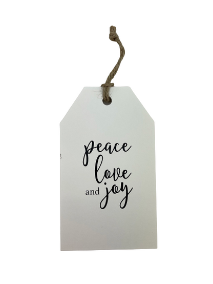 Wood Black And White Word Tag Ornament 4 Styles