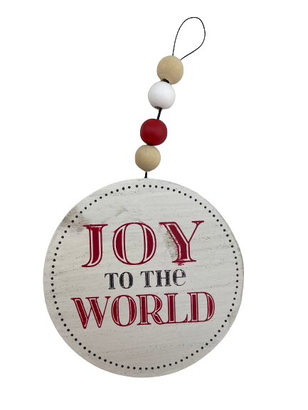 Wood Word And Bead Ornament 4 Styles