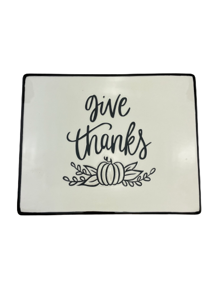 Ceramic Blessed Thanks Plate 2 Styles