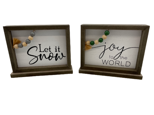 Wooden Reversible Holiday Sign Three Styles