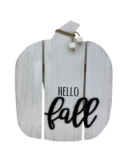 Pumpkin Shaped Slat Fall Sign Assorted