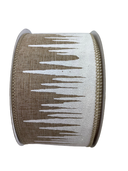 Khaki Ribbon With White Icicles