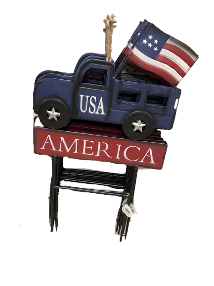 24 Inch Blue Metal USA Truck