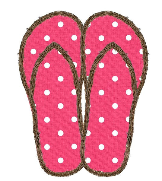 Hot Pink Vine Polka Dot Flip Flops