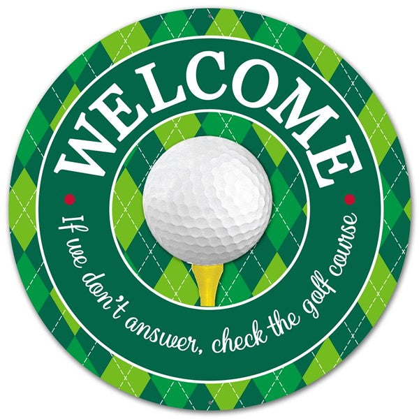 12 Inch Welcome Golf Metal Sign