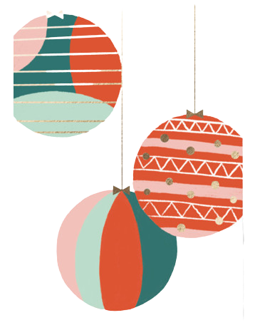 Minted Pattern Baubles Christmas Card