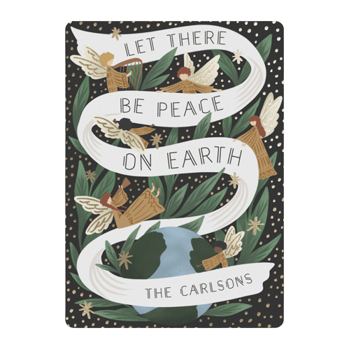 Christmas Card Minted Love Peace Nature Angels