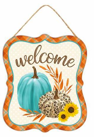 7 Inch Teal Brown Orange Fall Metal Sign 3 Styles