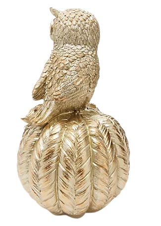 Hay & Harvest Iluminated Owl Sitting On Pumpkin
