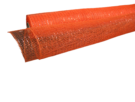 21 Inch by 10 Yard Orange Metallic Mesh